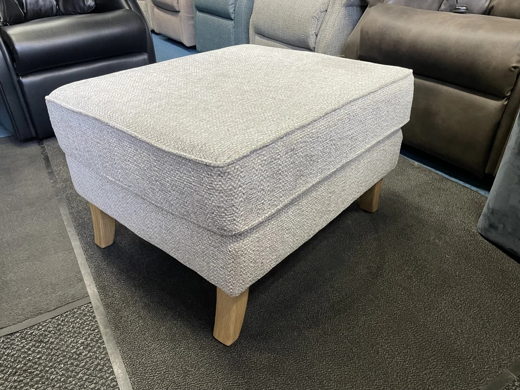 Cintique Willow Footstool in Herringbone