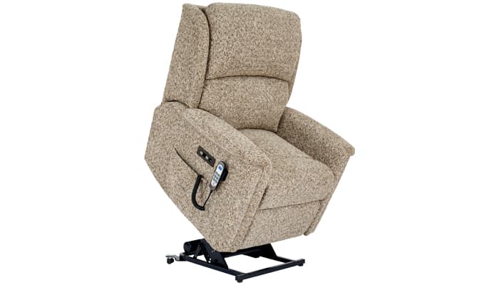 Manufacturer illustration of a Farndon chair in a raised position; upholstery and configuration may differ from this stocked chair.