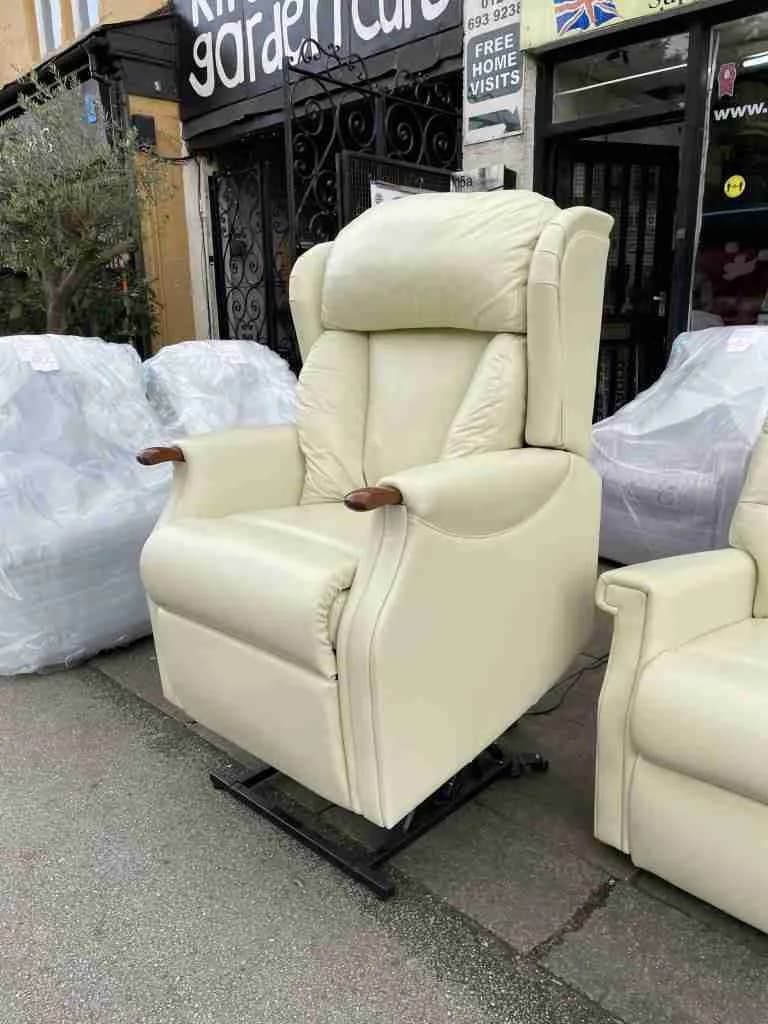 Celebrity Canterbury Large Dual Motor Riser Recliner in Real Leather Lena Magnolia — photograph 1
