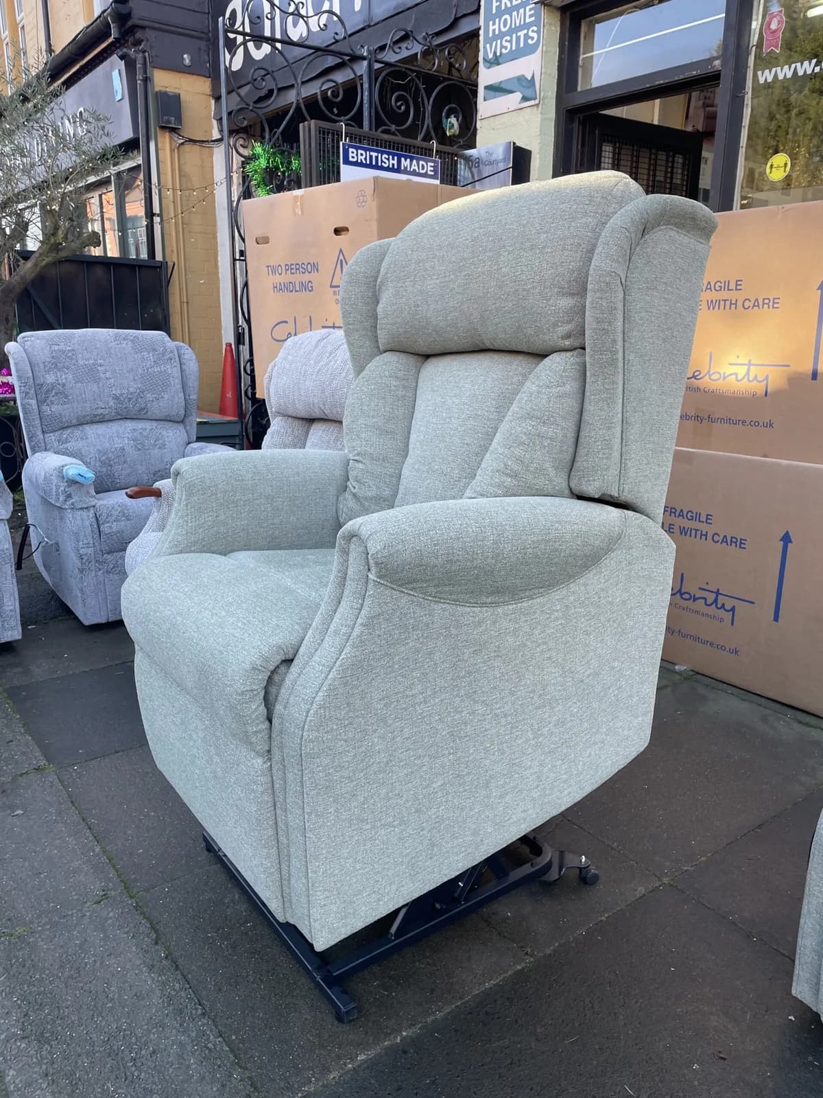 Celebrity Canterbury Cloud Zero Triple Motor Riser Recliner in Large size in Kira Sage — photograph 1