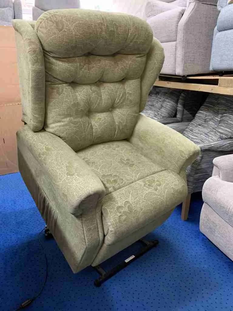 Celebrity Woburn Large Riser Recliner in Kew Sage — photograph 1