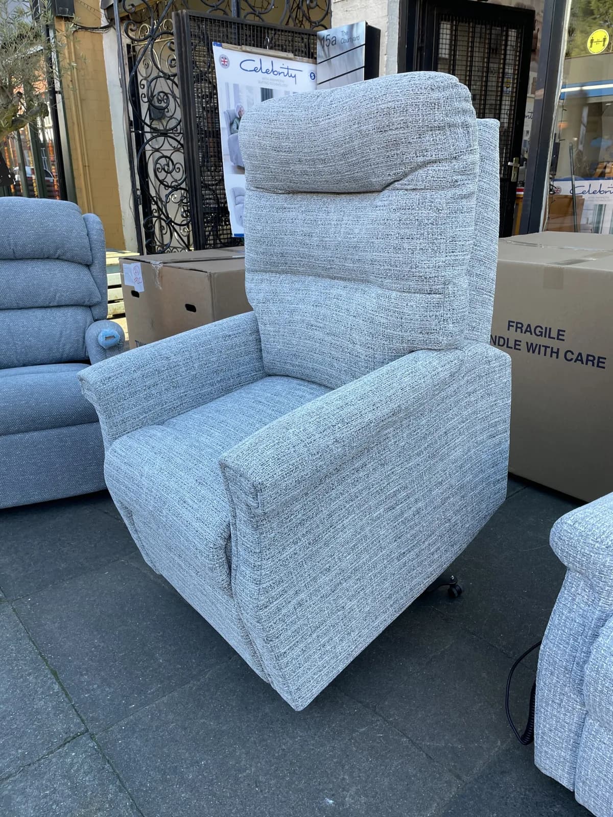 Celebrity Sandhurst Petite Riser Recliner in Lintel Moonstone — photograph 1