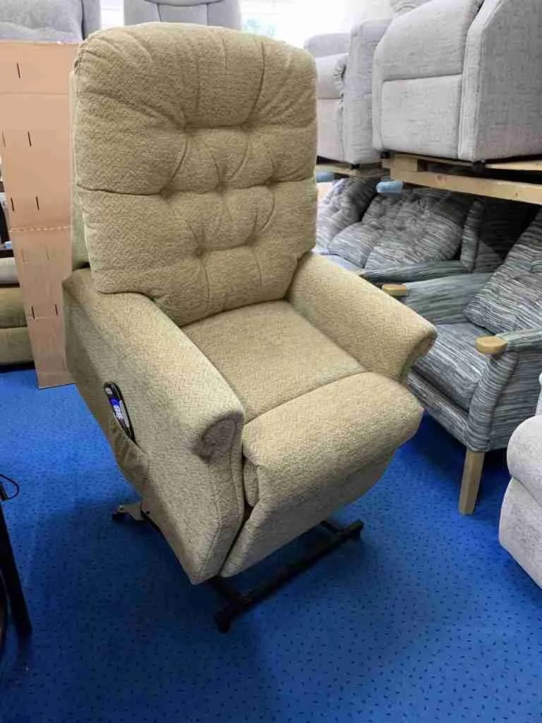 Celebrity Woburn Dual Motor Riser Recliner in Chevron Biscuit — photograph 1