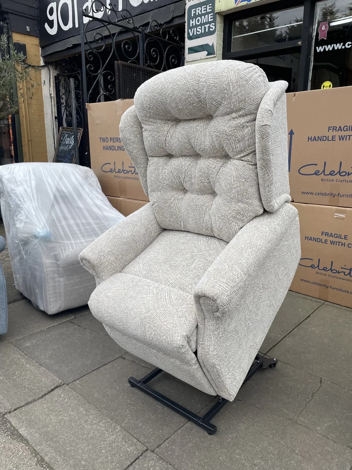 Celebrity Woburn Standard Size Dual Motor Riser Recliner in Tidal Sand — photograph 1