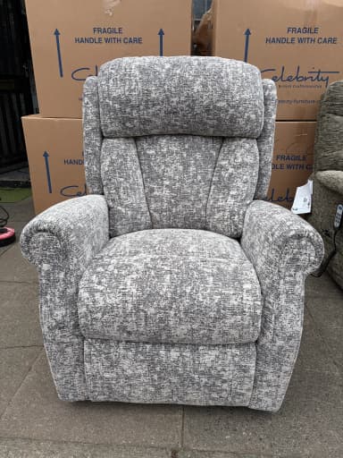 Ashfield Large dual-motor chair in Marble Fossil fabric, front view
