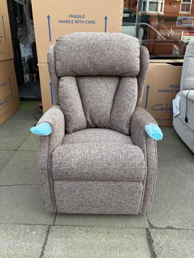 Canterbury Standard Cloud Zero chair in Filey Chocolate fabric, upright front view