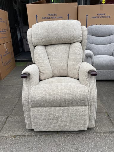 Canterbury Standard manual recliner in Byron Mocha fabric, front view