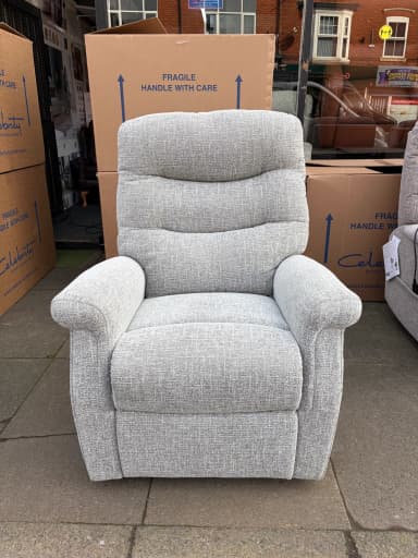Hollingwell Large dual-motor chair in Eden Silver fabric, upright front view