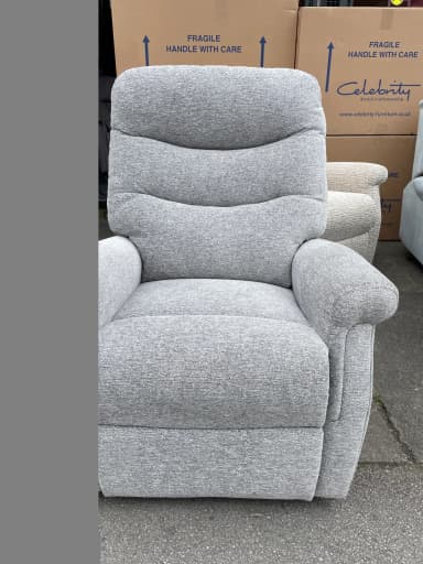 Hollingwell Petite dual-motor chair in Iona Slate fabric, front view