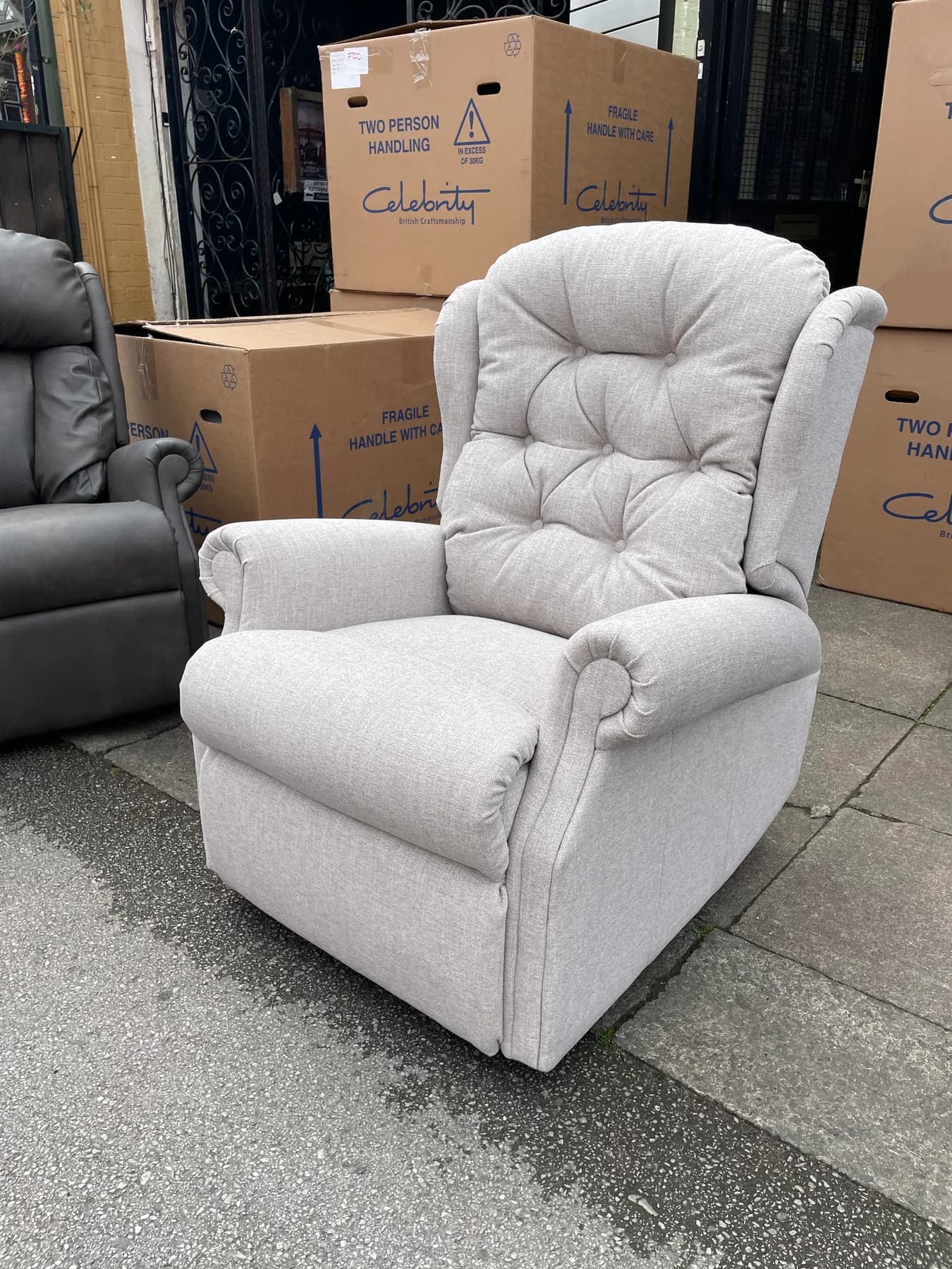 Woburn Petite Cloud Zero chair in Avon Beige fabric, upright front view