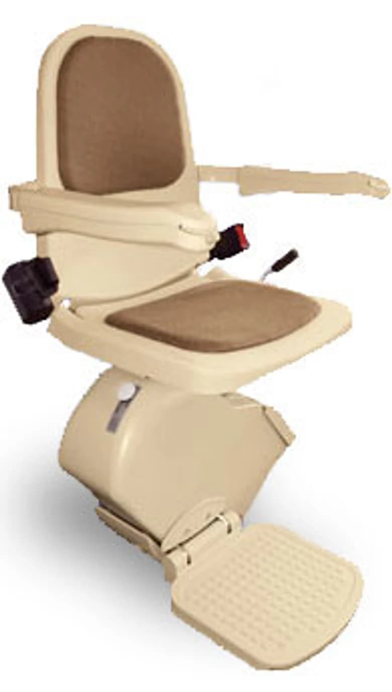 Brooks Lincoln straight stairlift in cream upholstery
